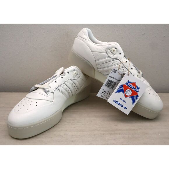 Adidas IF7184 Men's Sz 10 Women's Sz 11 White Leather Rivalry Lux Low Shoes - Picture 12 of 13
